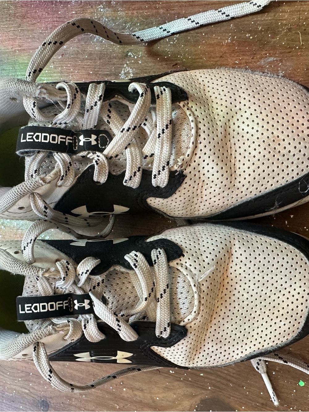 Under Armour Kids White and Black Athletic Shoes